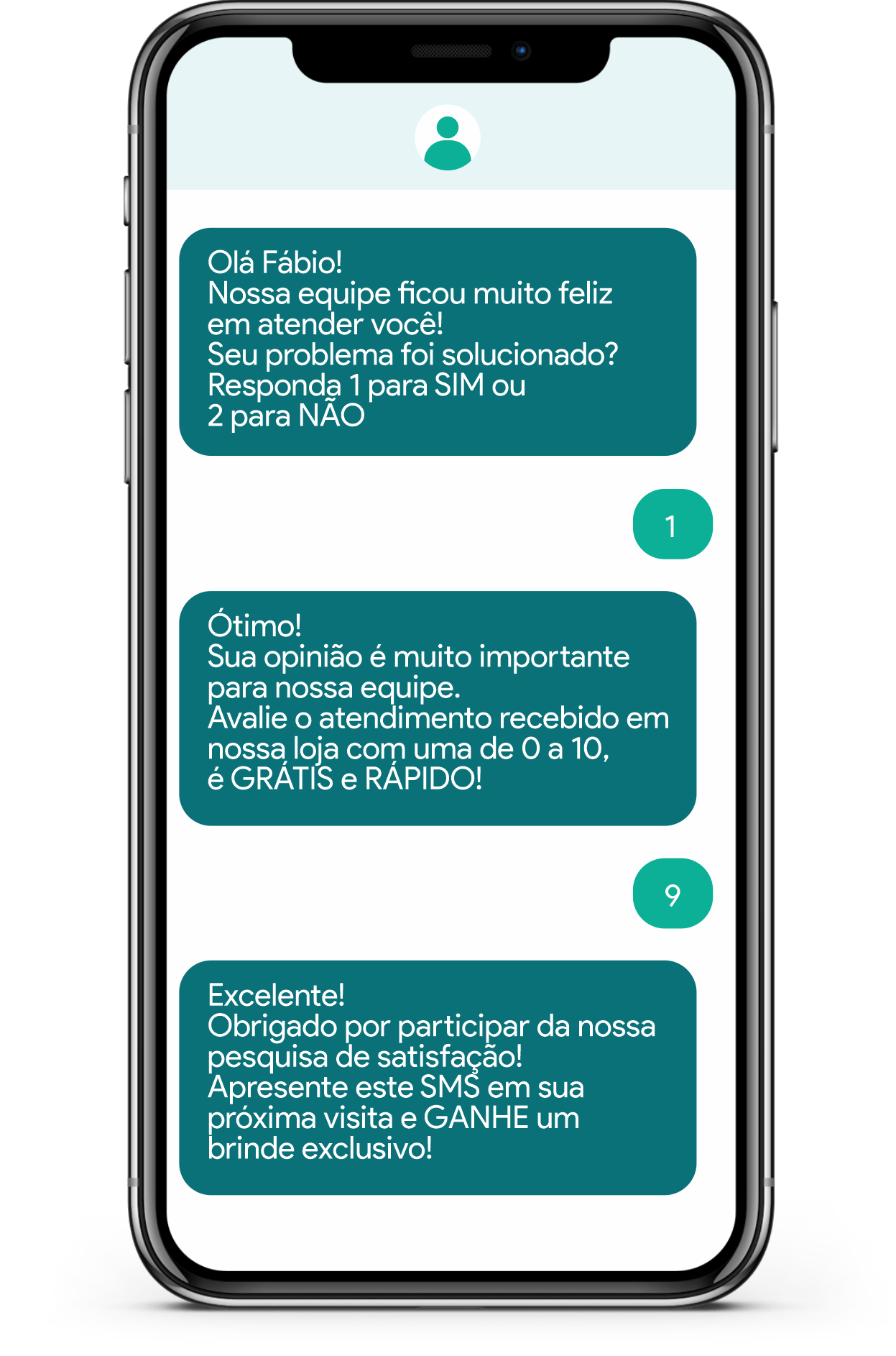 exemplo de envio de pesquisa por sms